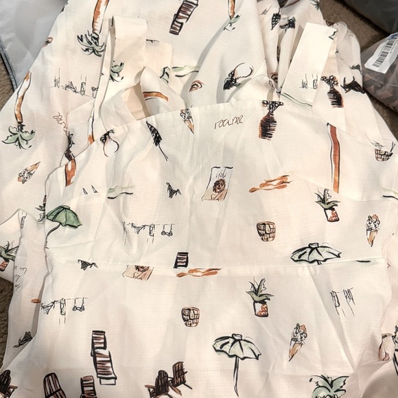 Commense Tropical Print Knotted Long Off White Dress - Picture 6 of 7